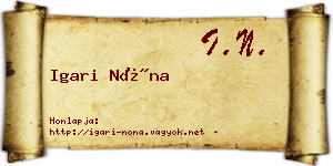 Igari Nóna névjegykártya